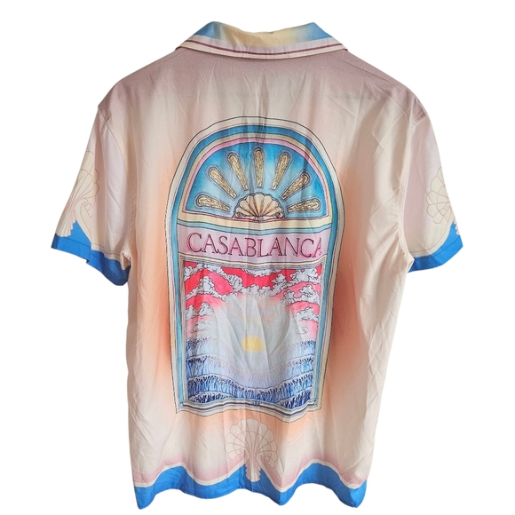 DHGATE Casablanca Vacation Button Down Short Sleeve Top NWT - Picture 3 of 13